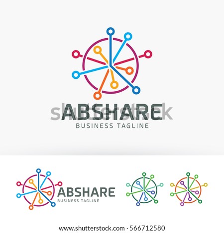 Abstract technology logo design. Share and Cloud computing logo concept. Vector logo template