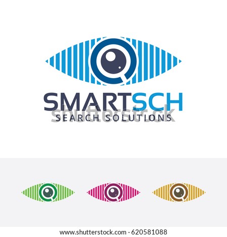 Smart search logo design. Artificial, Technology, Search and Analysis logo concept. Vector logo template