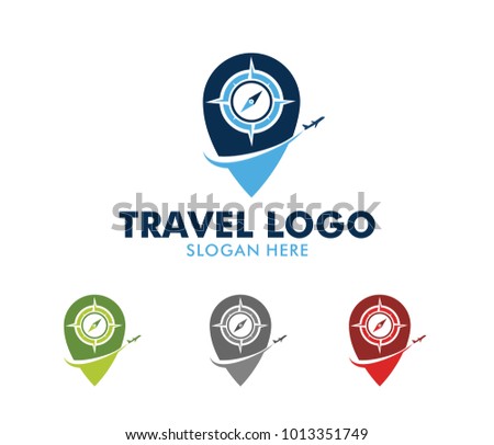 vector logo design illustration for tour and travel agency, trip advisor, aviation company, adventure event