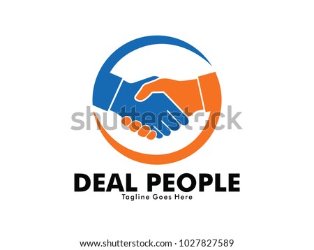 vector logo design of deal handshake sign meaning of friendship, partnership cooperation, business teamwork and trust