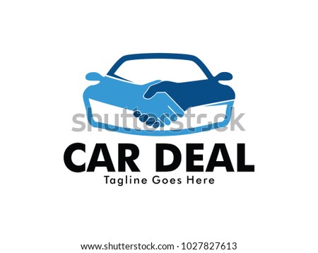 vector logo design of car dealer technology business deal marketing and auto shop service and technology business partnership