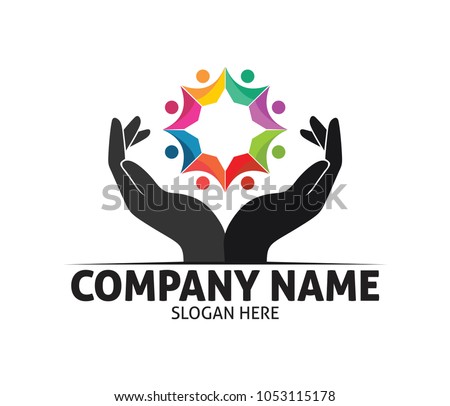 hope hand charity love compassion vector logo design template