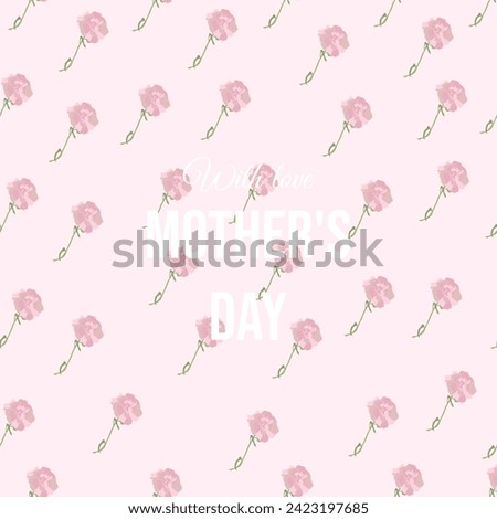 Delicate pattern with carnations in vector illustration created especially for your favorite mom. A postcard filled with warmth and love