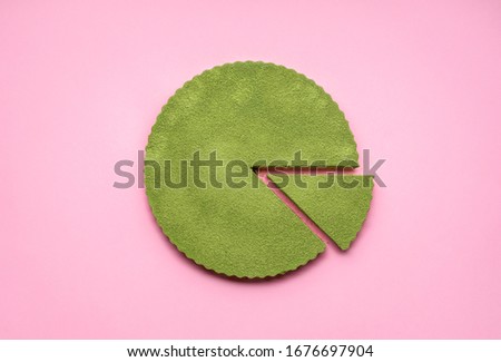 Similar – Image, Stock Photo Matcha cheesecake slice tart. Green cake slices equally