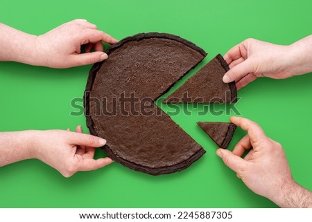 Similar – Image, Stock Photo Baking a pie with strawberry and rhubarb, top view.