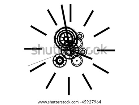 Black silhouette of simple watch.