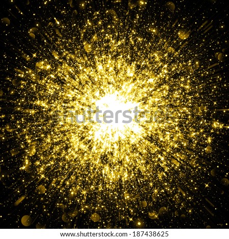 Gold sparkle glitter background. Glitter stars background