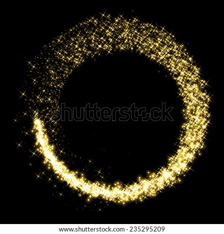 Gold glittering star dust circle