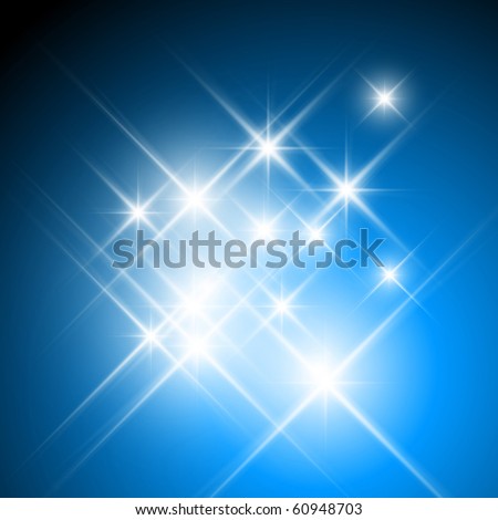 Vector Glittering Stars On Dark Blue Background - 60948703 : Shutterstock