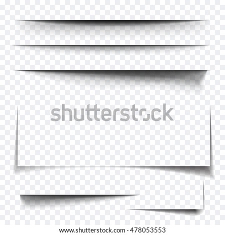 Paper sheet shadow effect. Vector transparent realistic shadows set for advertising banner templates.Vector shadow with multiply layer effect.