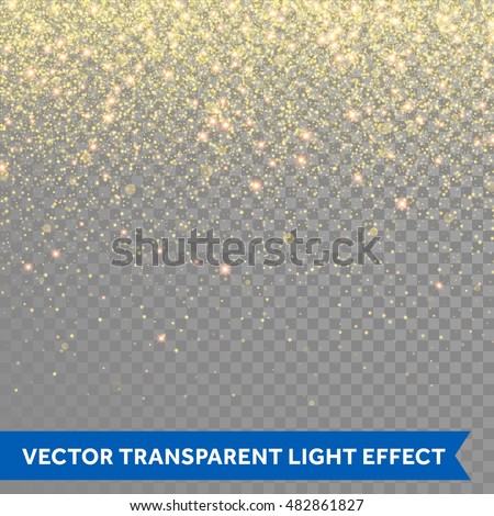 Vector gold glitter particles background effect for luxury greeting rich card. Sparkling texture. Star dust sparks in explosion on transparent background. ストックフォト © 