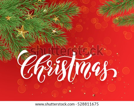 Decorative Red Background With Golden Christmas Ornament Decorations Of