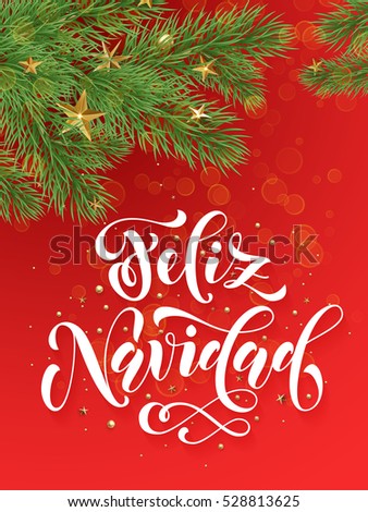 spanish merry christmas feliz navidad text greeting calligraphy lettering decorative red background with golden christmas - Spanish Christmas Decorations spanish merry christmas feliz navidad text greeting calligraphy lettering decorative red background with golden christmas - Spanish Christmas Decorations