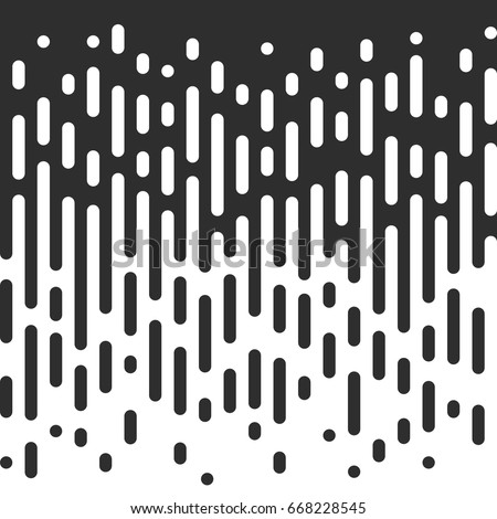 Vector Halftone Transition Abstract Wallpaper Pattern. Seamless Black And White Irregular Rounded Lines Background for modern flat web site design.