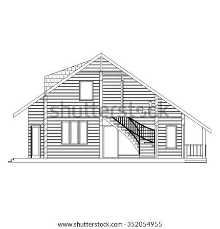 New interesting architectural background. Architectural section drawing. Vector illustration.