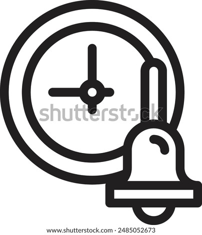 Alarm clock vector icon on white background.	