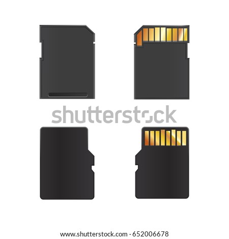 Vector photo realistic SD and Micro SD cards illustration, isolated on white