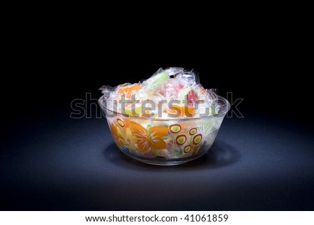 candies in a transparent plate