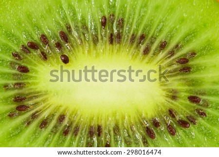 Sliced kiwi fruit close up