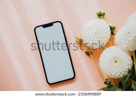 Similar – Image, Stock Photo Pink dahlia, minimal aesthetic background