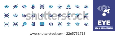 Eye icon collection. Duotone color. Vector illustration. Containing eye, hidden, invisible, paranoia, scanner, witness, spy, itchy, vision, eye drop, in love, eye drops, crying, recognition.