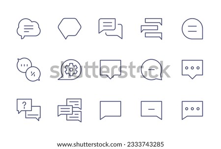 Chat line icon collection. Editable stroke. Vector illustration. Containing chat, speech bubble, chatting, chats, comment line, comment minus, comment.