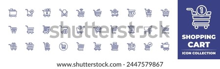 Shopping cart line icon collection. Editable stroke. Vector illustration. Containing shopping cart, remove cart, cart.