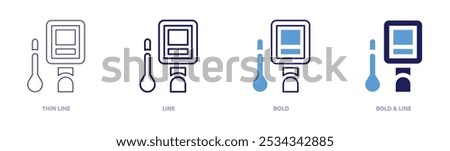 Thermal camera icon in 4 different styles. Thin Line, Line, Bold, and Bold Line. Duotone style. Editable stroke.