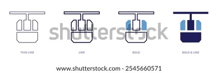 Railway advisors icon in 4 different styles. Thin Line, Line, Bold, and Bold Line. Duotone style. Editable stroke.