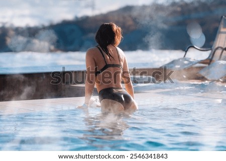 Similar – Image, Stock Photo Scenic landscape of steaming fumaroles in volcanic terrain