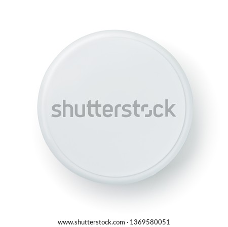 Top view of blank cosmetics jar isolated on white Foto d'archivio © 