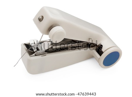 Handheld Sewing Machine Isolated On White EZ Canvas Simple Handheld Sewing Machine For Canvas Handheld Sewing Machine Isolated On White EZ Canvas Simple Handheld Sewing Machine For Canvas
