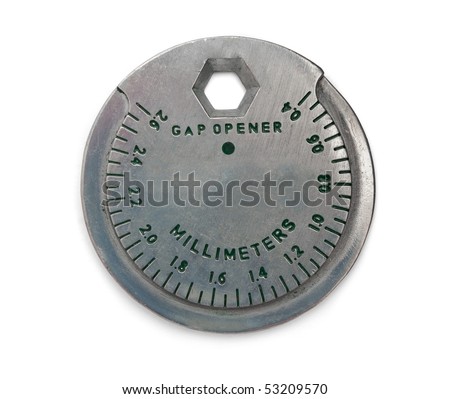 Spark plug gap opener tool isolated on white