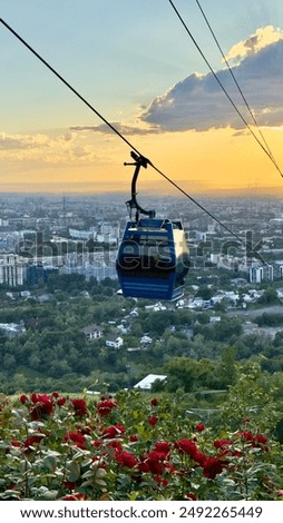 Similar – Image, Stock Photo View of the funicular cableway in the viewpoint of Sugar Loaf.