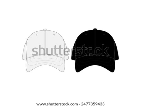 Streetwear Mock-up Templates Trucker Hat Snapback Fitted Cap Hat Vector Illustrations 3D Realistic Black Cap Mockup Modern Fashion Accessories Collection
