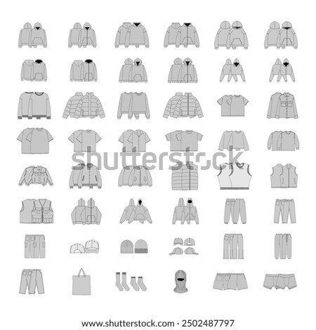 Streetwear Vector Mockup Pack Template for Clothing Designers Illustrator PNG File Photoshop and Procreate Clothing Brand