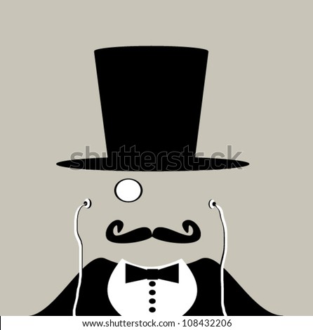 Circus Barker With Handlebar Mustache And Earphones Stock Vector ...