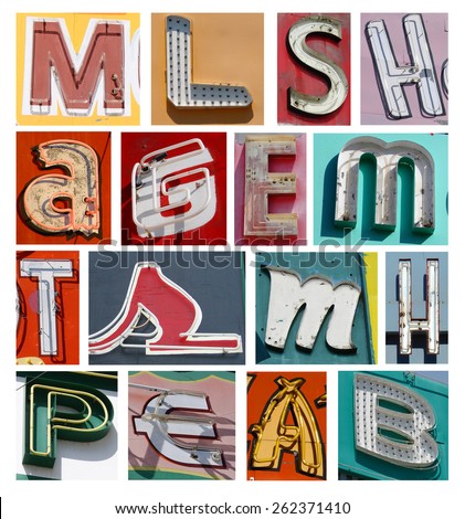 Similar – Image, Stock Photo Old neon letters on a staircase