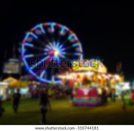 blur background of carnival ferris wheel