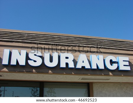 insurance sign with blue sky