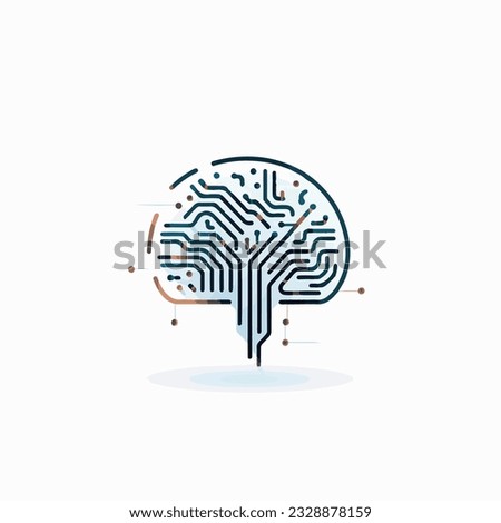 Simple AI Artificial intelligence logo vector design