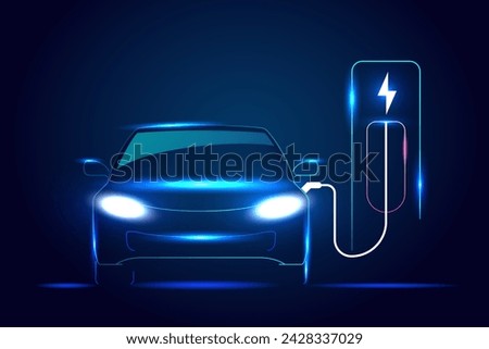 EV electric car charging station vector concept. Vector illustration.