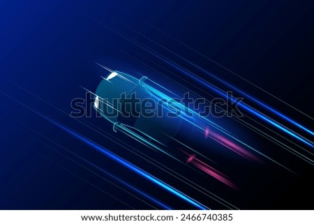 High speed movement design. sport car on high speed running concept.Fast silhouette. Abstract technology background. Vector illustration.