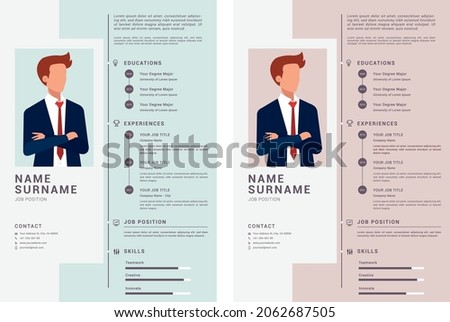 One Page CV Template, Resume Template. Minimal CV template