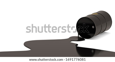 Oil Spill Health Risk oil drum isolated on white background. 3D illustration. Foto stock © 