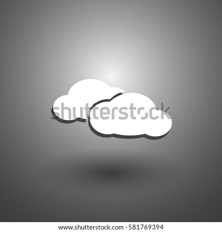 Cloud vector icon on grey background.