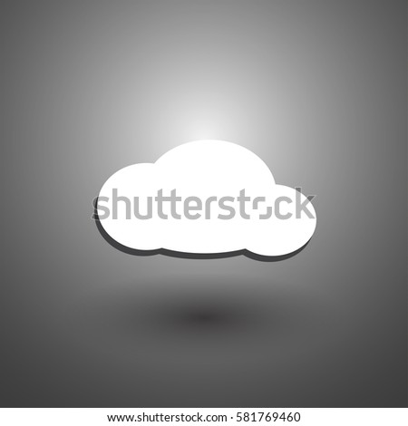 Cloud vector icon on grey background.