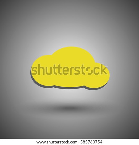 Cloud vector icon on grey background.