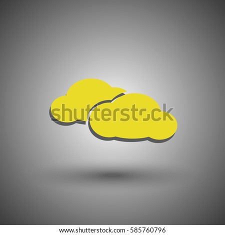 Cloud vector icon on grey background.