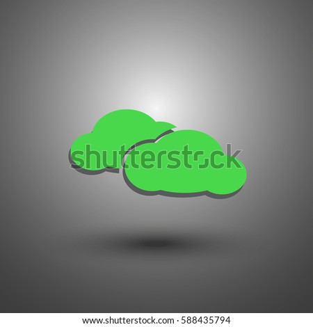 Cloud vector icon on grey background.